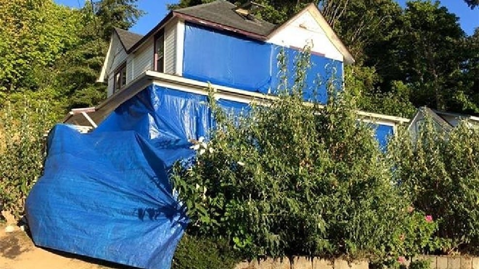 The Goonies House Covered In Tarp